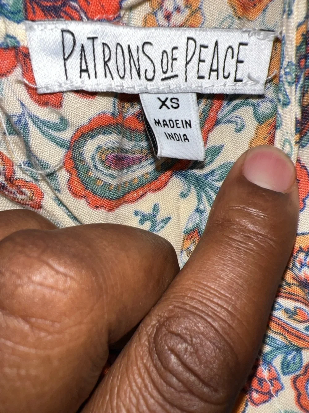 Patrons of Peace Floral Maxi Dress in Cream, Red, Green XS - Picture 2 of 6
